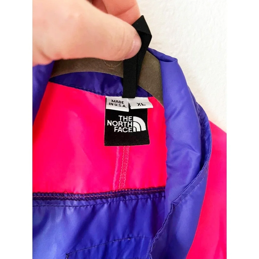 Vintage‎ 90s The North Face Windbreaker Jacket USA Colorblock Purple Pink XL